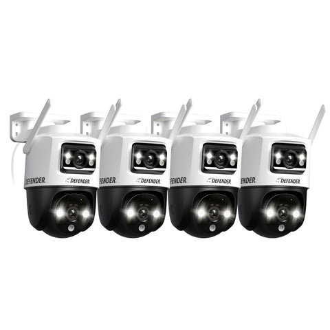 AI POWERED Guard Pro 3K PLUS Dual Lens PTZ Wi-Fi 6 Plug-in Security Camera, 4 Pack