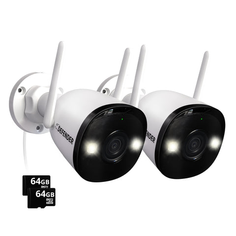 AI POWERED 4K Guard Pro Wi-Fi 6 Plug-in Security Camera with 64GB SD Card, 2 Pack
