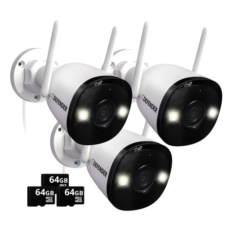 AI POWERED 4K Guard Pro Wi-Fi 6 Plug-in Security Camera with 64GB SD Card, 3 Pack
