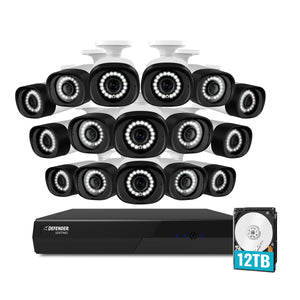 Sentinel 4K Ultra HD Wired PoE NVR Security System with 12TB & 16 Metal Cameras