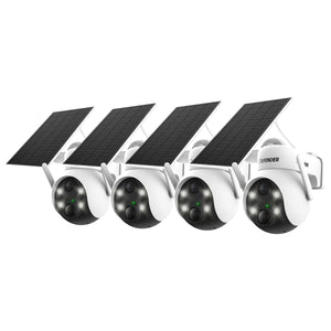 Solar Powered 4K AI EverWatch PTZ Wireless Camera with 3W Solar Panel, 4 pc