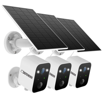 Solar Powered 4K AI EverWatch Wireless Security Camera, 3W Solar Panel, 3 pc