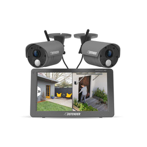 PHOENIXHD Non-WiFi Plug-in Power Security System with 10.1” HD Monitor & 2 Cameras