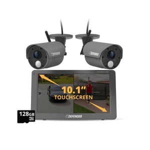 EXCLUSIVE BUNDLE: PHOENIXHD Non-WiFi Plug-in Power Security System with 10.1” HD Monitor & 2 Cameras