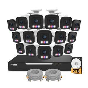 EXCLUSIVE BUNDLE: AI POWERED Sentinel 4K PoE NVR Wired Security System, 16 Metal Cameras, 2TB HDD