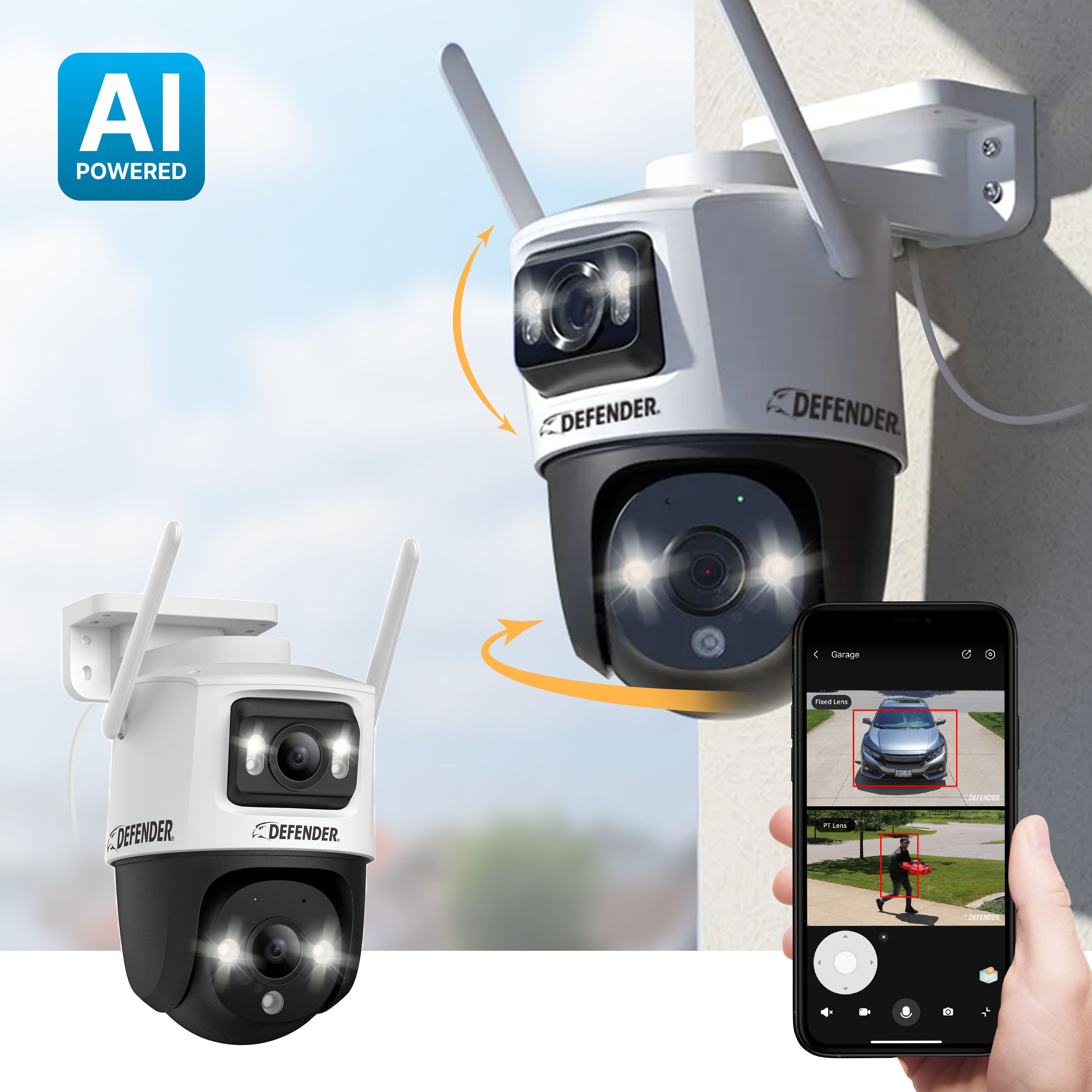 AI POWERED Guard Pro 3K PLUS Dual Lens PTZ Wi-Fi 6 Plug-in Security Ca