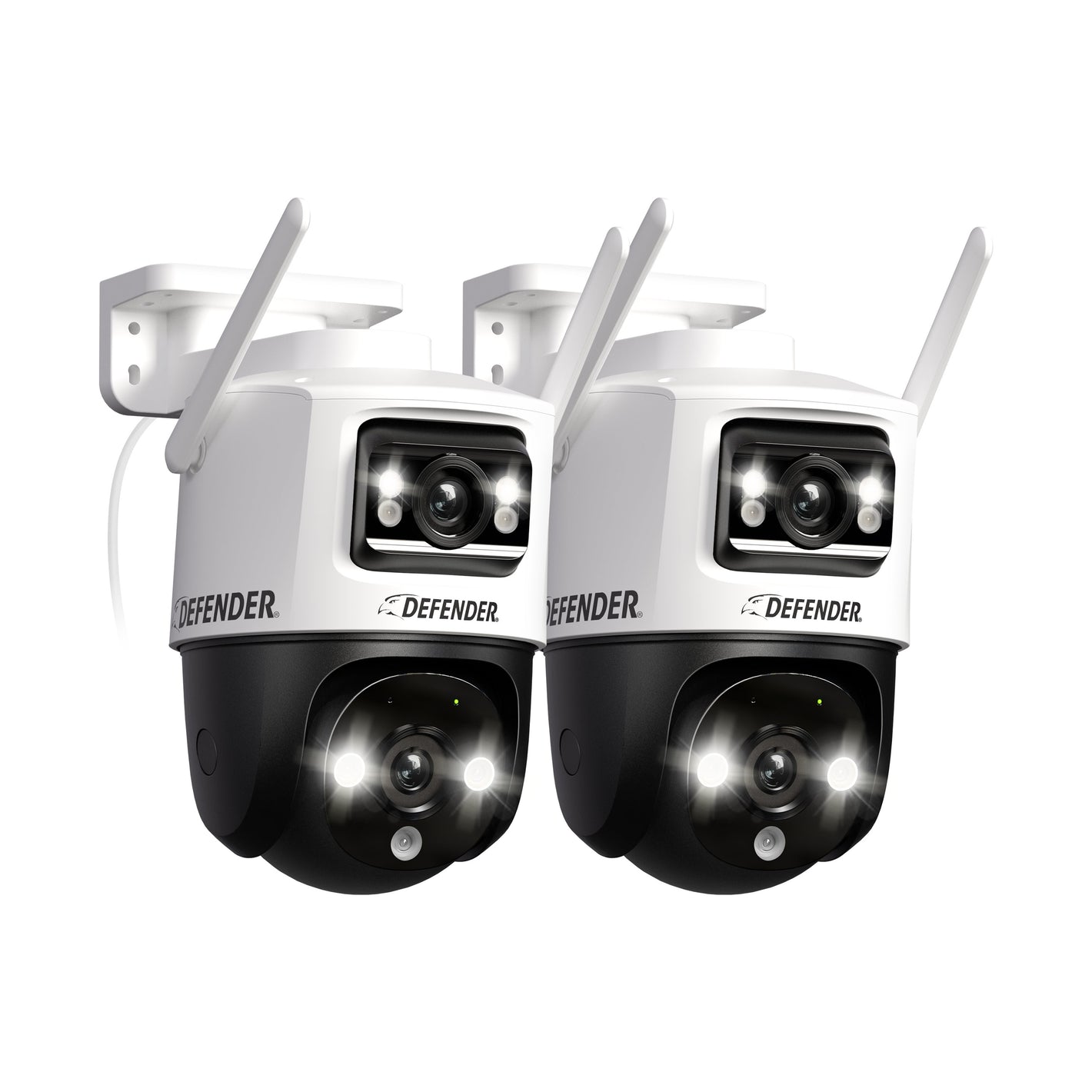 AI POWERED Guard Pro 3K PLUS Dual Lens PTZ Wi-Fi 6 Plug-in Security Camera, 2 Pack
