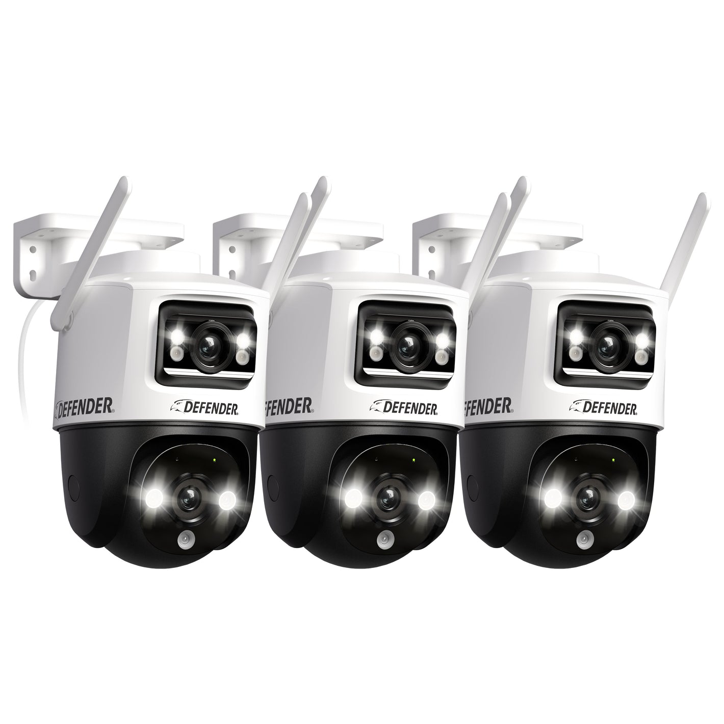 AI POWERED Guard Pro 3K PLUS Dual Lens PTZ Wi-Fi 6 Plug-in Security Camera, 3 Pack