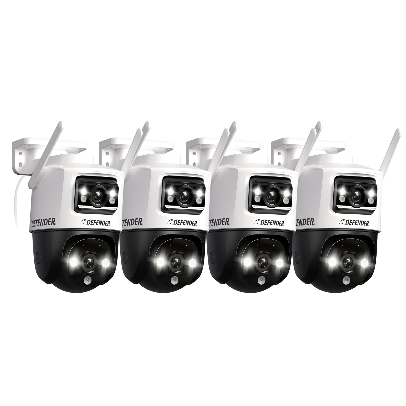 AI POWERED Guard Pro 3K PLUS Dual Lens PTZ Wi-Fi 6 Plug-in Security Camera, 4 Pack