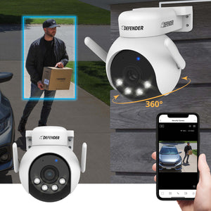 AI POWERED 4K Everwatch PTZ 360° Wi-Fi Plug-in Power Security Camera with 64GB SD Card