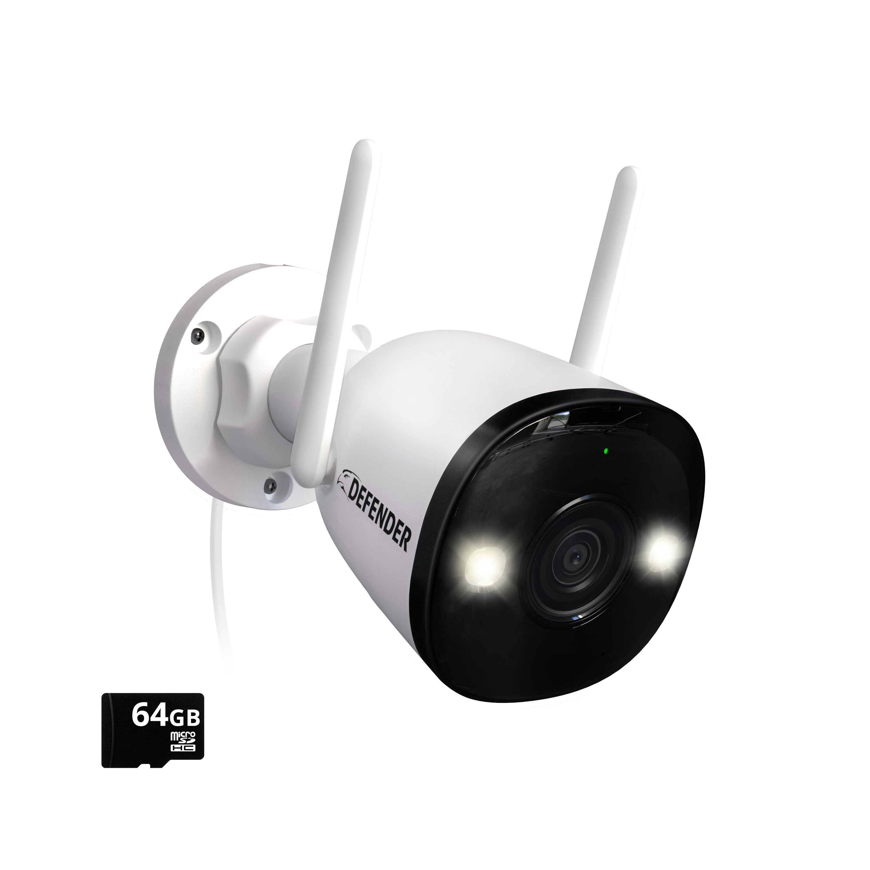 AI POWERED 4K Guard Pro Wi-Fi 6 Plug-in Security Camera with 64GB SD C