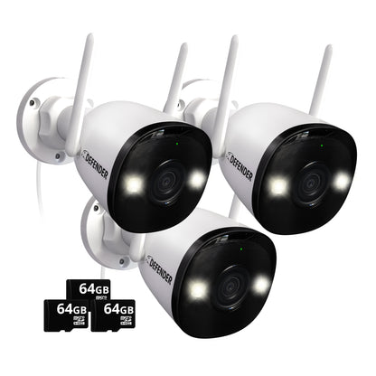 AI POWERED 4K Guard Pro Wi-Fi 6 Plug-in Security Camera with 64GB SD Card, 3 Pack