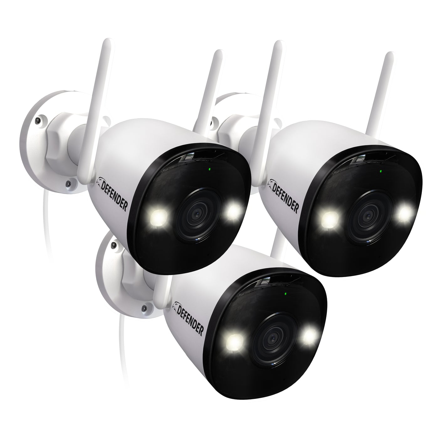 AI POWERED 4K Guard Pro Wi-Fi 6 Plug-in Security Camera, 3 Pack