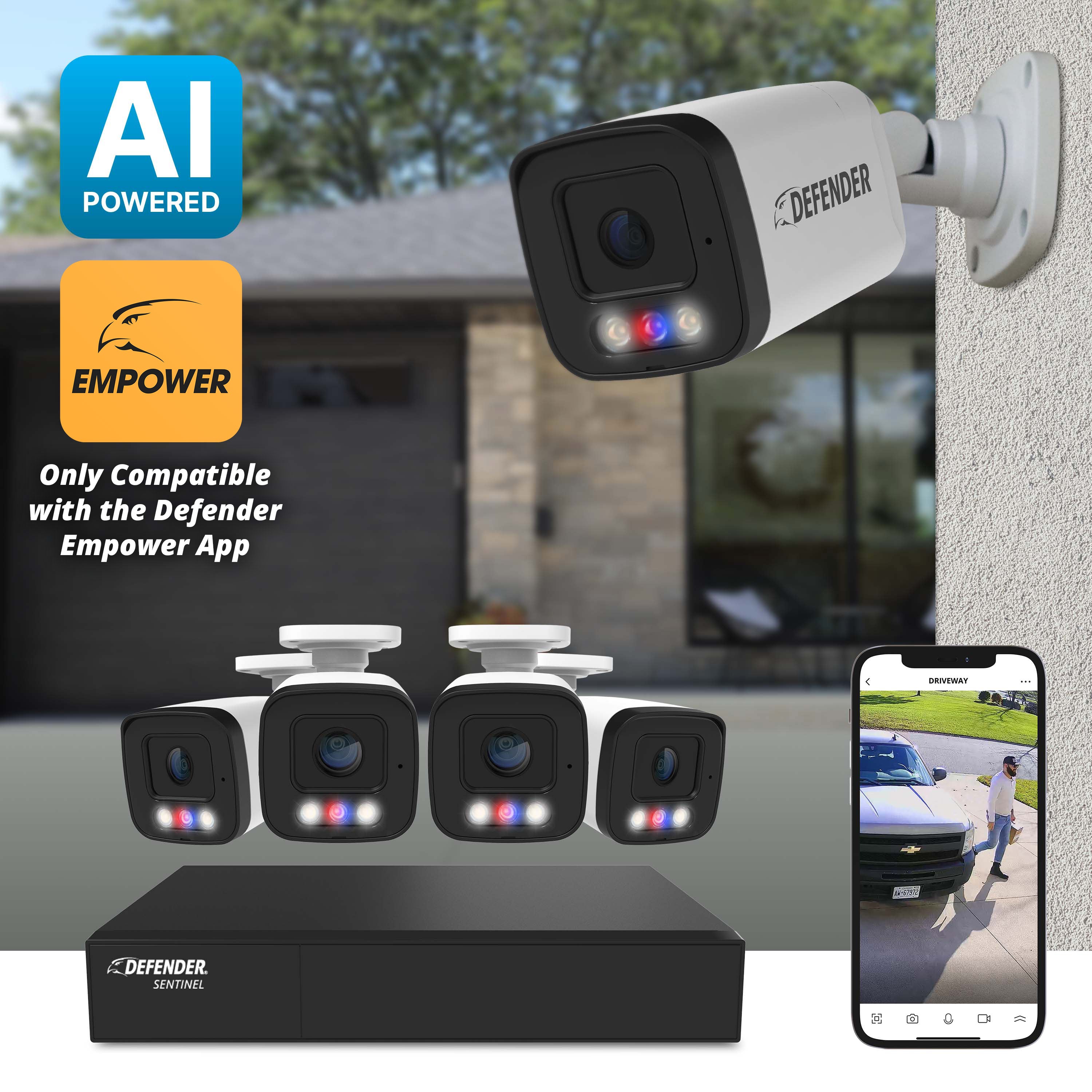 AI POWERED Sentinel 4K Ultra HD Wired Channel PoE NVR Security System, Metal Cameras 1TB HDD