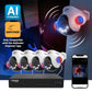 AI Powered Sentinel 4K PTZ Wired 8 Channel PoE NVR Security System, 4 Cameras, 1TB HDD