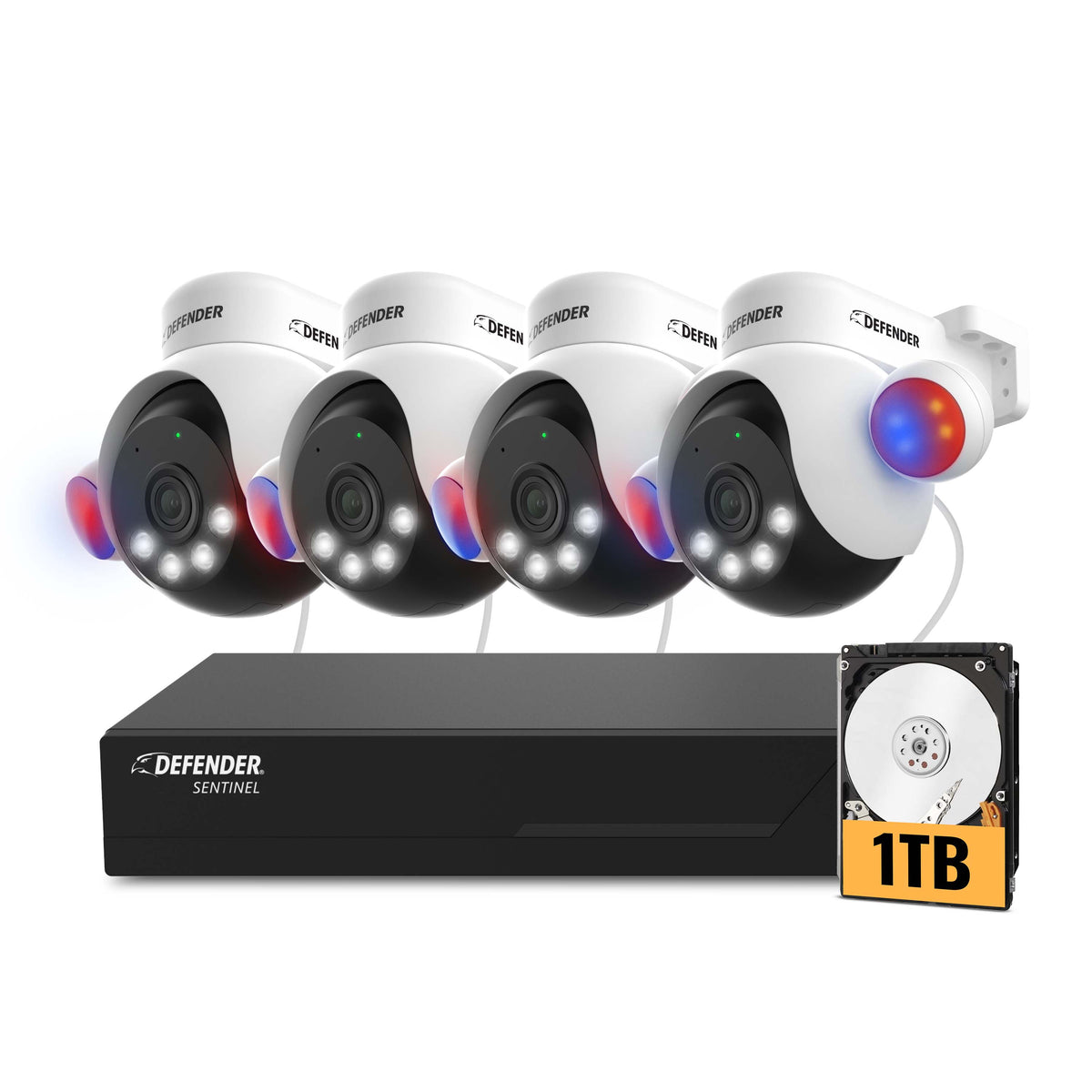 Defender Nvr AI Powered Sentinel 4K PTZ Wired 8 Channel PoE NVR Security System, 4