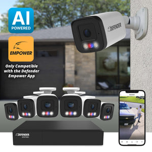 AI POWERED Sentinel 4K Ultra HD Wired 8 Channel PoE NVR  Security System, 6 Metal Cameras &  1TB HDD