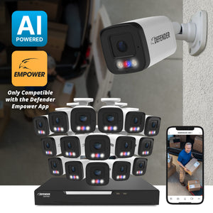 AI POWERED Sentinel 4K Ultra HD Wired 16 Channel PoE NVR  Security System, 16 Metal Cameras, 2TB HDD