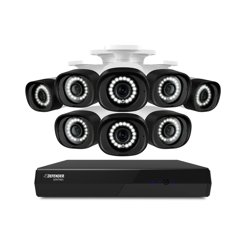 Sentinel 4K Ultra HD Wired 8 Channel PoE NVR Security System with 8 Metal Cameras