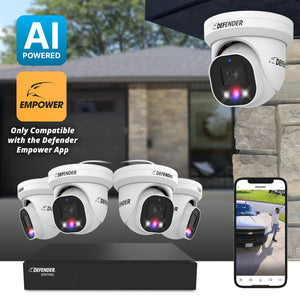 AI POWERED Sentinel Pro Turret 4K Wired 8CH NVR PoE Security System, 4 Metal Cameras & 1TB HDD