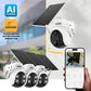Solar Powered 4K AI EverWatch PTZ Wireless Camera with 3W Solar Panel, 3 pc