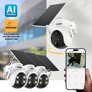 Solar Powered 4K AI EverWatch PTZ Wireless Camera with 3W Solar Panel, 3 pc