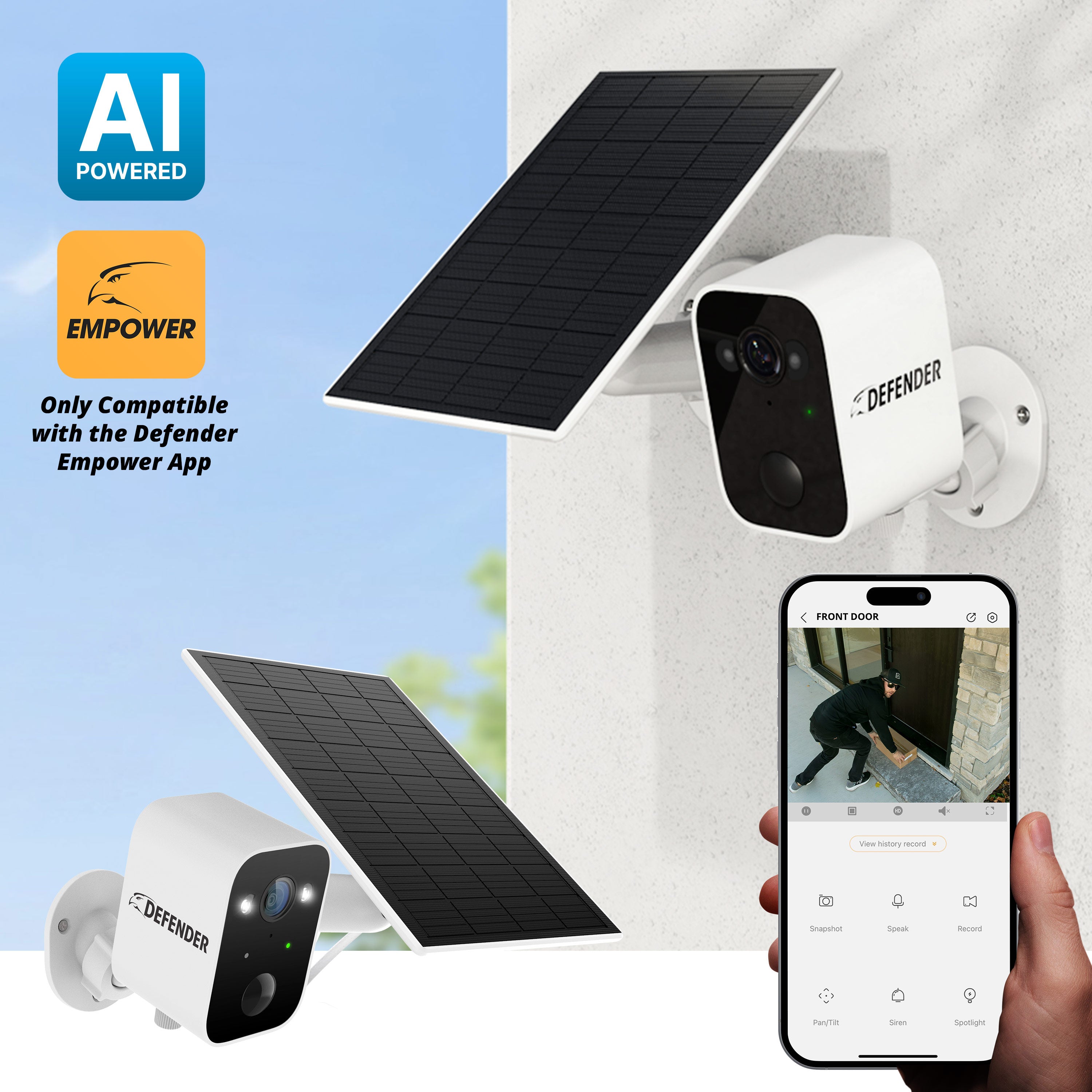 Solar Powered 4K AI EverWatch Wireless Security Camera, 3W Solar Panel