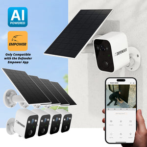 Solar Powered 4K AI EverWatch Wireless Security Camera, 3W Solar Panel, 4 pc