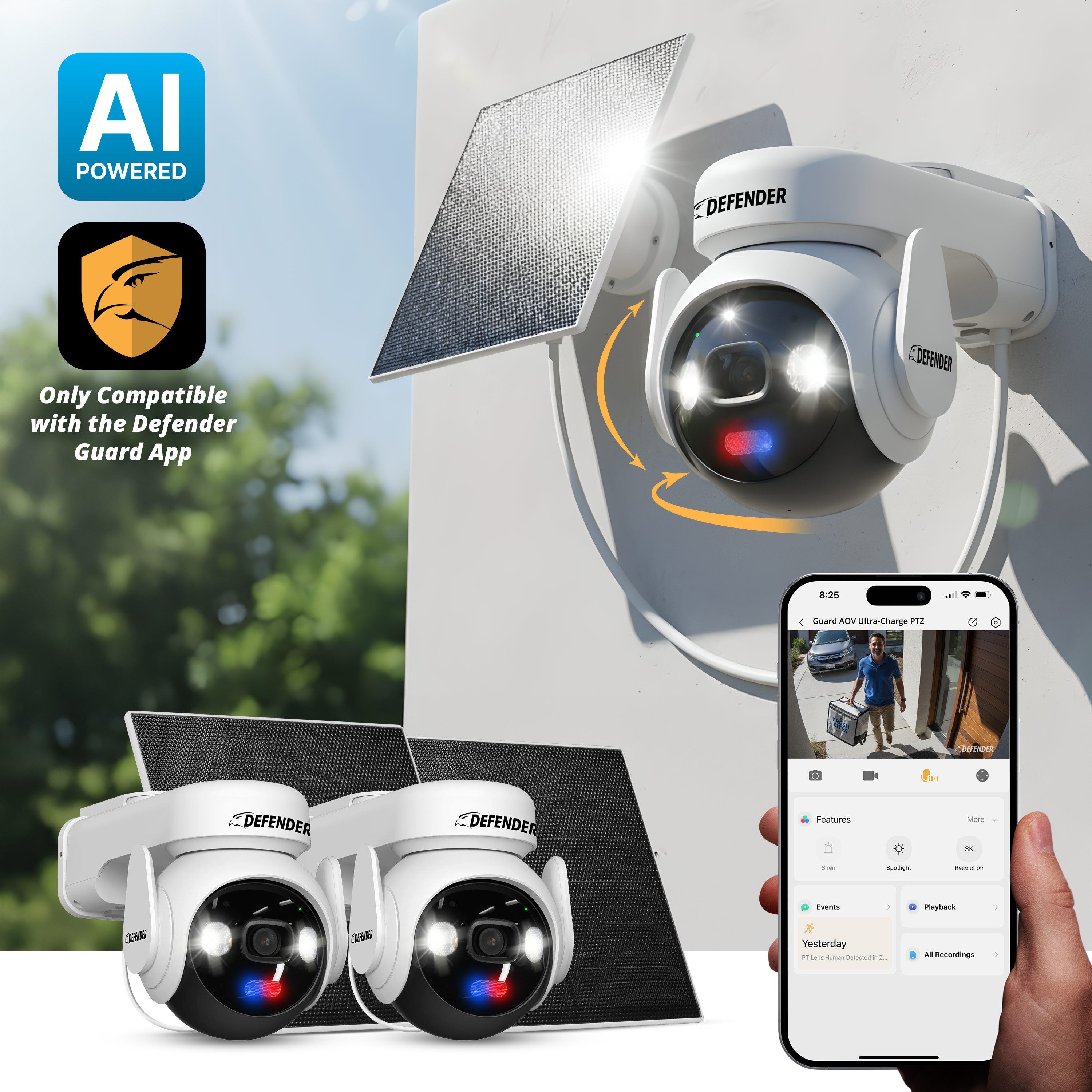 Solar Powered 4K AI Guard Ultra-Charge PTZ Wireless Security Camera wi