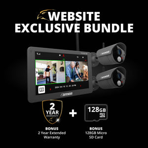 EXCLUSIVE BUNDLE: PHOENIXHD Non-WiFi Plug-in Power Security System with 10.1” HD Monitor & 2 Cameras
