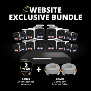 EXCLUSIVE BUNDLE: AI POWERED Sentinel 4K PoE NVR Wired Security System, 16 Metal Cameras, 2TB HDD