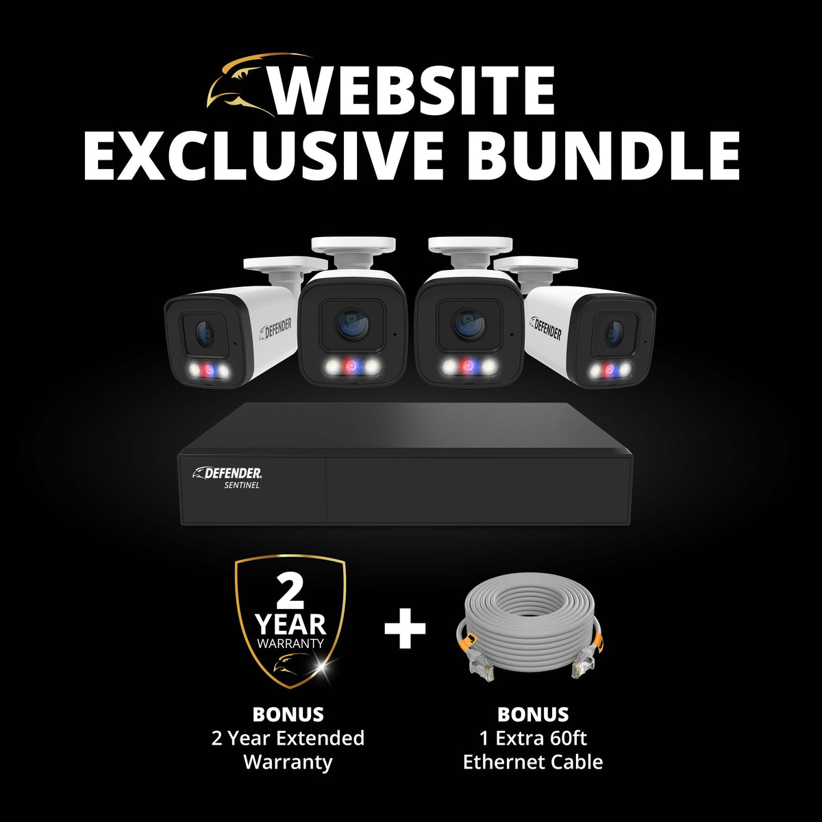Defender Nvr EXCLUSIVE BUNDLE: AI POWERED Sentinel 4K PoE NVR Wired Security System
