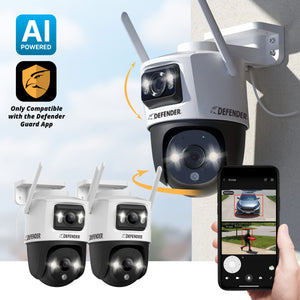 AI POWERED Guard Pro 3K PLUS Dual Lens PTZ Wi-Fi 6 Plug-in Security Camera, 2 Pack
