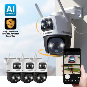 AI POWERED Guard Pro 3K PLUS Dual Lens PTZ Wi-Fi 6 Plug-in Security Camera, 3 Pack