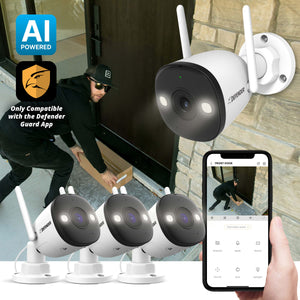 AI POWERED 4K Guard Pro Wi-Fi 6 Plug-in Security Camera, 3 Pack