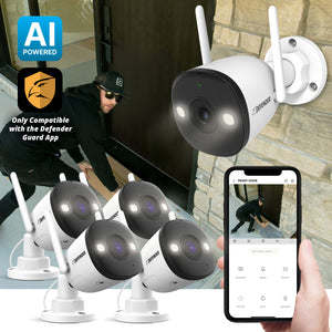 AI POWERED 4K Guard Pro Wi-Fi 6 Plug-in Security Camera, 4 Pack