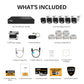 AI POWERED Sentinel 4K Ultra HD Wired 8 Channel PoE NVR  Security System, 6 Metal Cameras &  1TB HDD