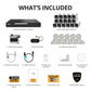 AI POWERED Sentinel 4K Wired 16 Channel PoE NVR  Security System, 16 Metal Cameras, 12TB HDD