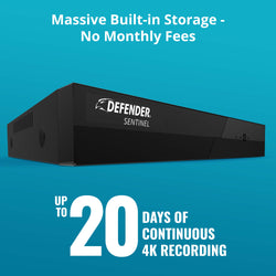 Sentinel 4K Ultra HD Wired 8 Channel POE NVR Security System with 4 Cameras (Certified Open Box)
