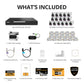 AI POWERED Sentinel Pro Turret 4K Wired 16CH NVR PoE Security System, 16 Metal Cameras & 2TB HDD