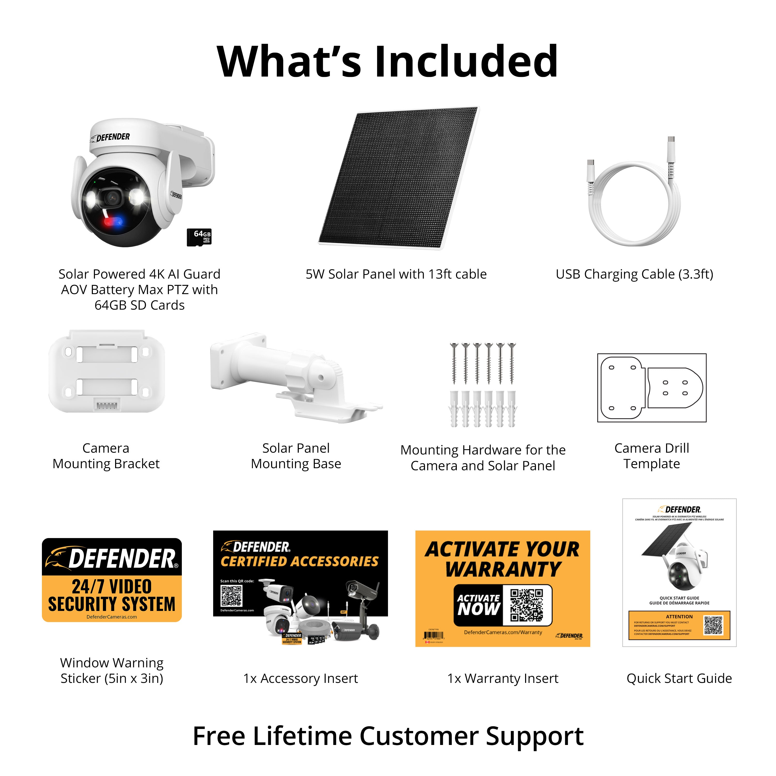 Solar Powered 4K AI Guard Ultra-Charge PTZ Wireless Security Camera, 6