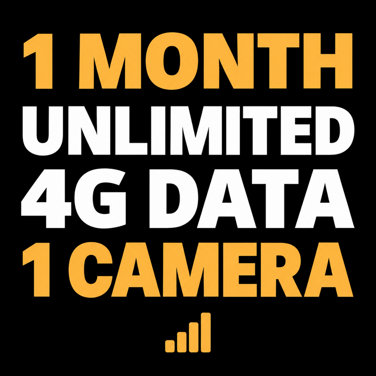 1 Month Unlimited 4G Data for 1 Camera