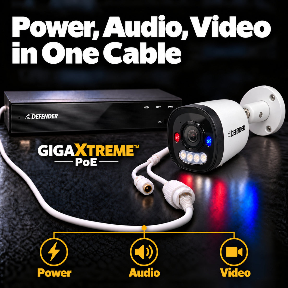 Defender ProSight - Power Audio Video in One Cable