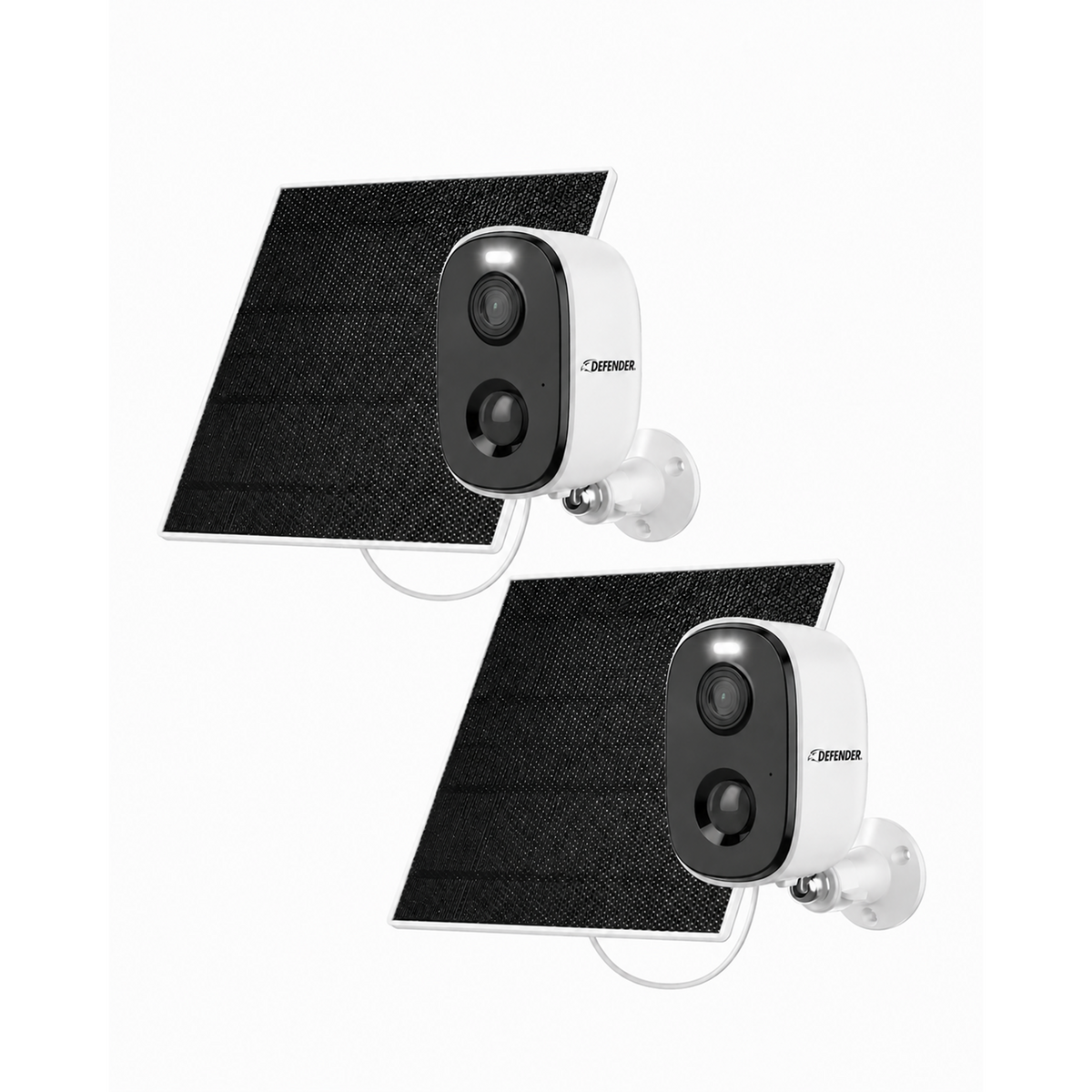 Defender AI GO 24/7 Recording 2.5K Wireless Camera with Solar Panel, 2 PackSolar Panel, 2 Pack