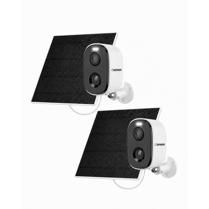 Defender AI GO 24/7 Recording 2.5K Wireless Camera with Solar Panel, 2 PackSolar Panel, 2 Pack