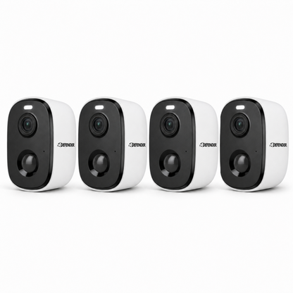 Defender AI GO 24/7 Recording 2.5K Wireless Camera, 4 Pack