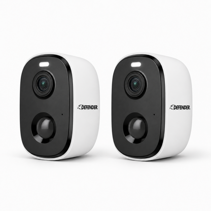 Defender AI GO 24/7 Recording 2.5K Wireless Camera, 2 Pack