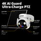 Solar Powered 4K AI Guard Ultra-Charge PTZ Wireless Security Camera, 64GB with AOV