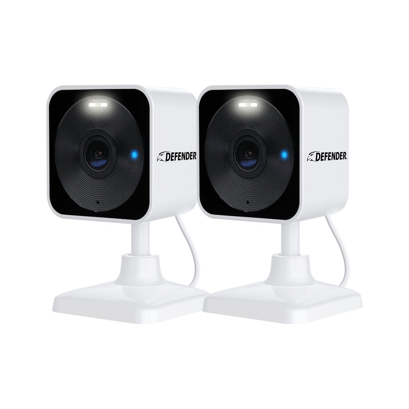 Defender GO 2K AI POWERED WiFi Indoor/Outdoor Home, Business, Pet, Baby Security Camera, 2 Pack