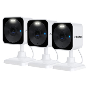 Defender GO 2K AI POWERED Plug-in Power Indoor/Outdoor Home, Business, Baby & Pet  Camera, 3 Pack